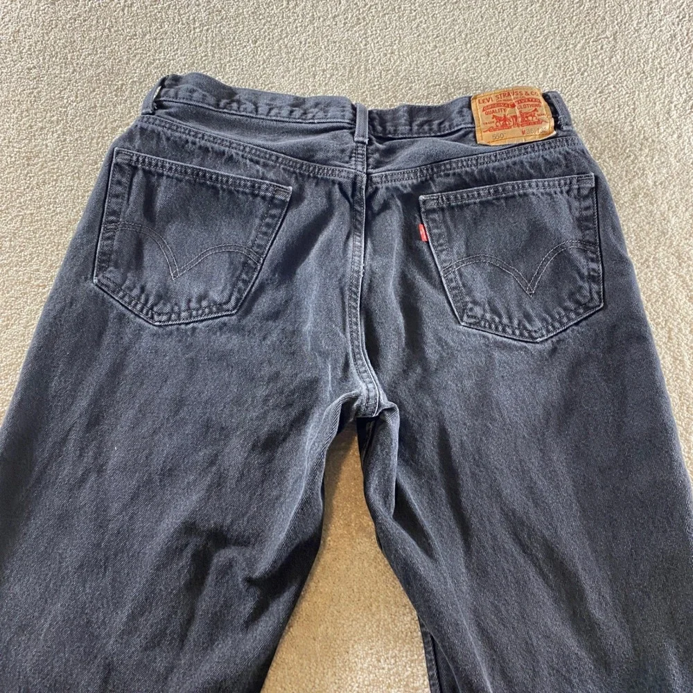 Levi's 550 Relaxed Fit Jeans‎ Mens 36x32 Black Western Tapered Leg Denim